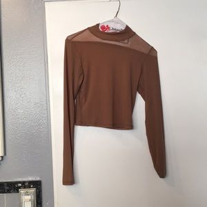 Coco mock neck mesh top